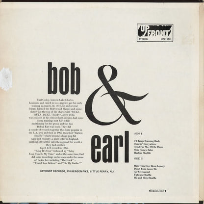 Bob & Earl - Bob & Earl (UPF 118) 1969 US Up Front｜中古LP