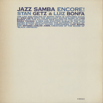 Stan Getz / Luiz Bonfa - Jazz Samba Encore! (V-8523) LP 1963 US Verve | 中古LP
