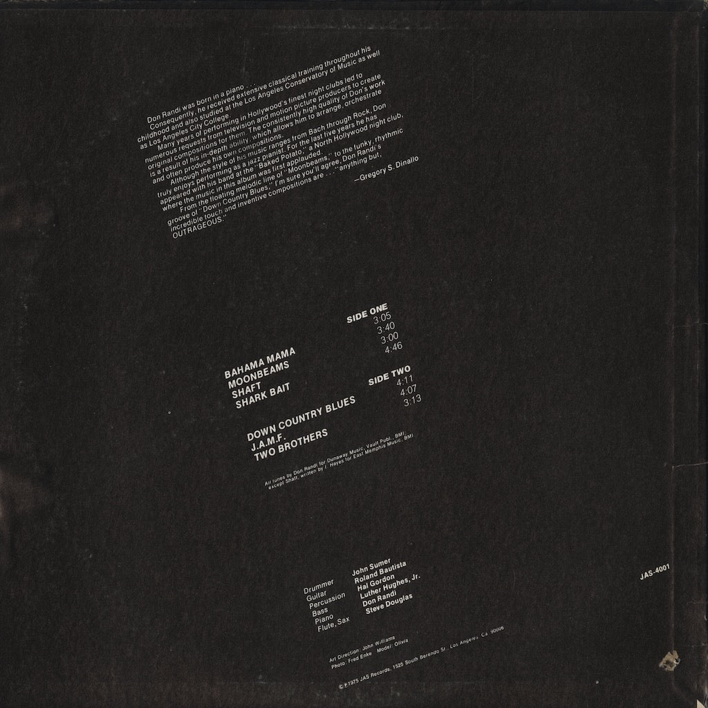Don Randi & The Baked Potato Band - S.T. (JAS-4001) LP 1975 US JAS｜中古LP