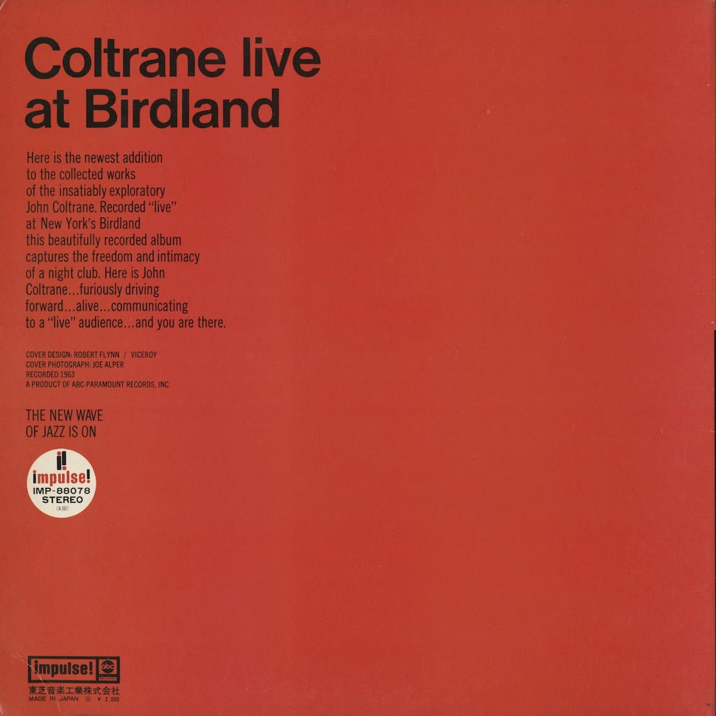 John Coltrane - Coltrane Live At Birdland (IMP-88078) 1972 JPN Impulse｜中古LP