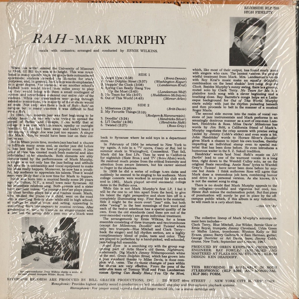 Mark Murphy / マーク・マーフィ / Rah (RLP 395) Orpheum Productions