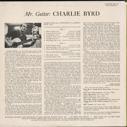 Charlie Byrd / Mr. Guitar (RM 450) LP 1963 US Riverside｜中古LP