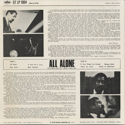 Mal Waldron – All Alone (SMJ-6124(M)) LP 1976 JPN Globe - Victor | 中古LP