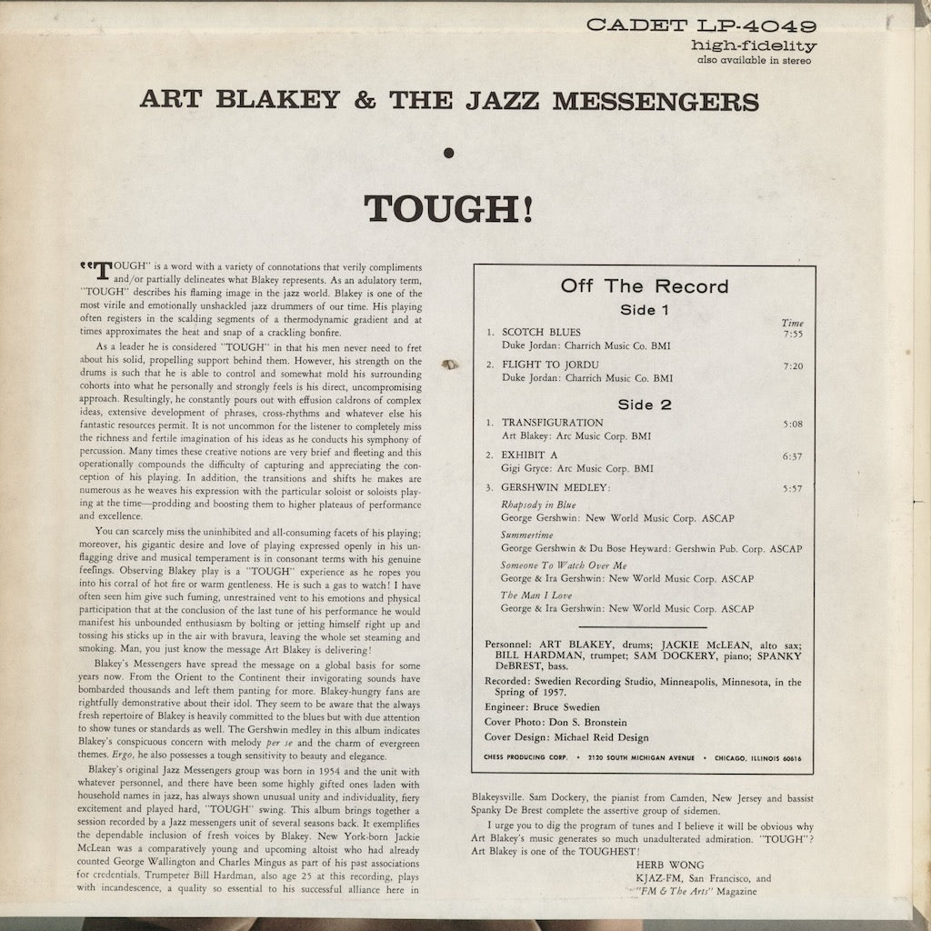 Art Blakey - Tough! (LPS-4049) LP 1966 US Cadet｜中古LP