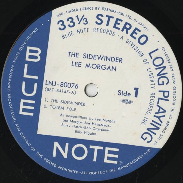 Lee Morgan / リー・モーガン / The Sidewinder (LNJ-80076) – VOXMUSIC WEBSHOP