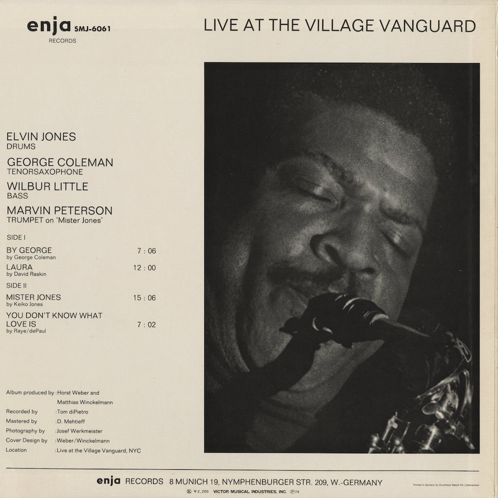 Elvin Jones / エルヴィン・ジョーンズ / Live At The Village Vanguard (SMJ-6061)