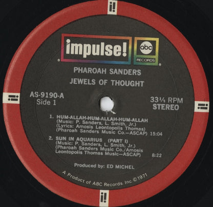 Pharoah Sanders - Jewels Of Thought (AS-9190) 1971 US Impulse｜中古LP