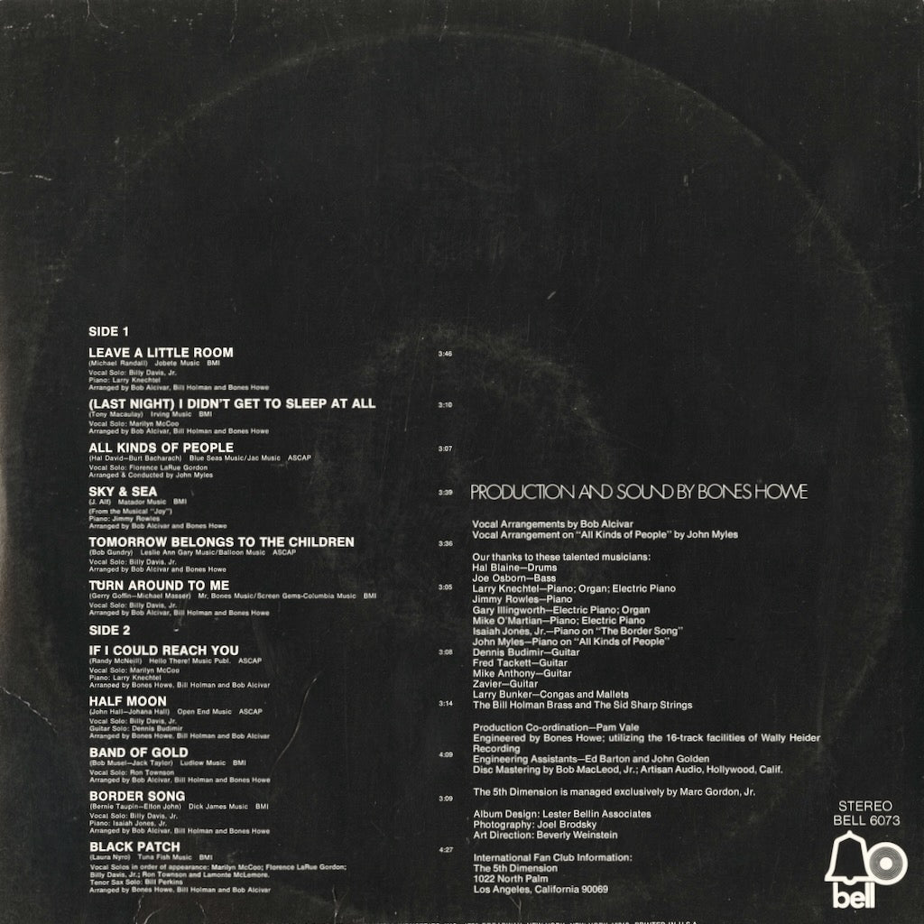 The 5th Dimension / フィフス・ディメンション / Individually & Collectively (BELL 6073)