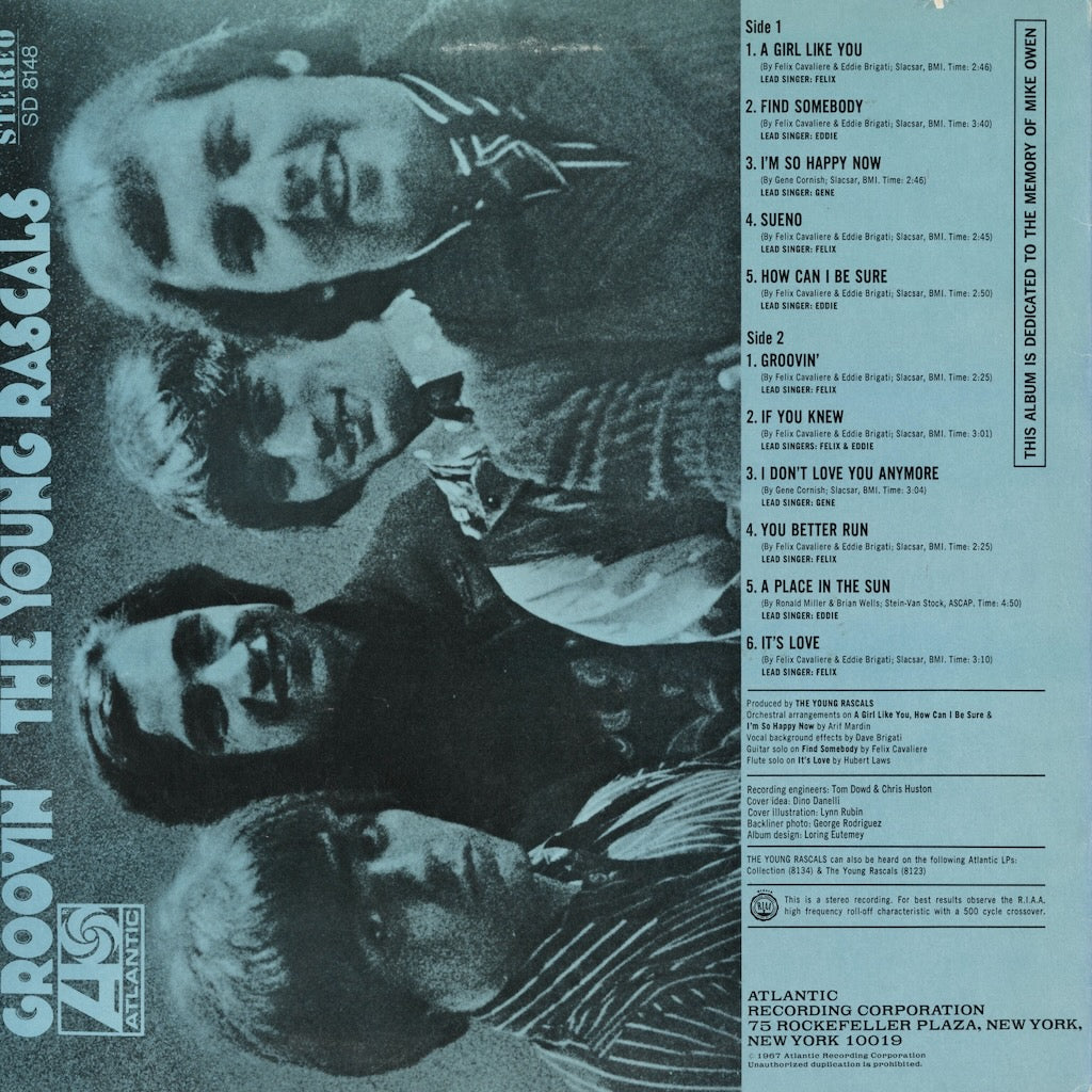 The Young Rascals / ヤング・ラスカルズ / Groovin' (P-8611A) 1981 JPN Pressing