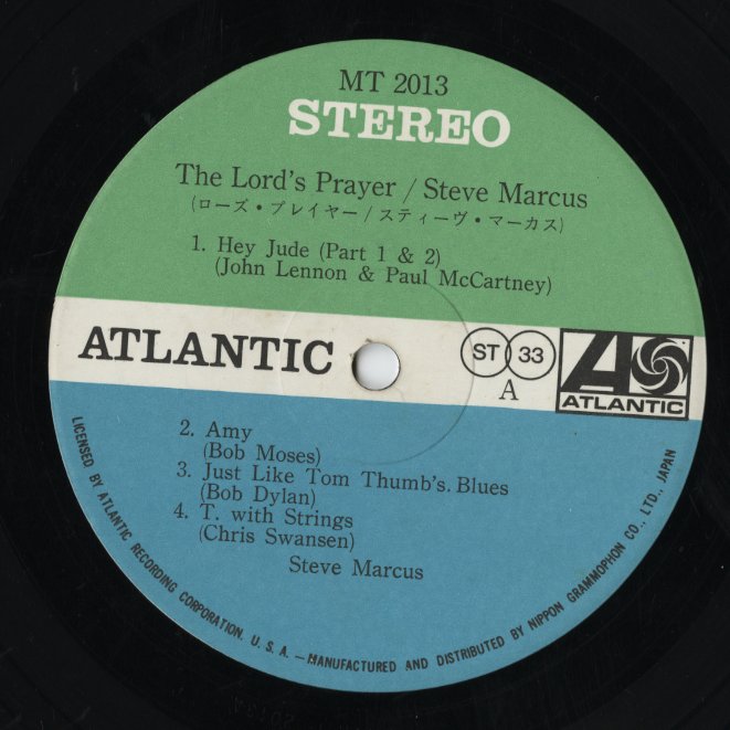 Steve Marcus / スティーヴ・マーカス / The Lord's Prayer (MT 2013)