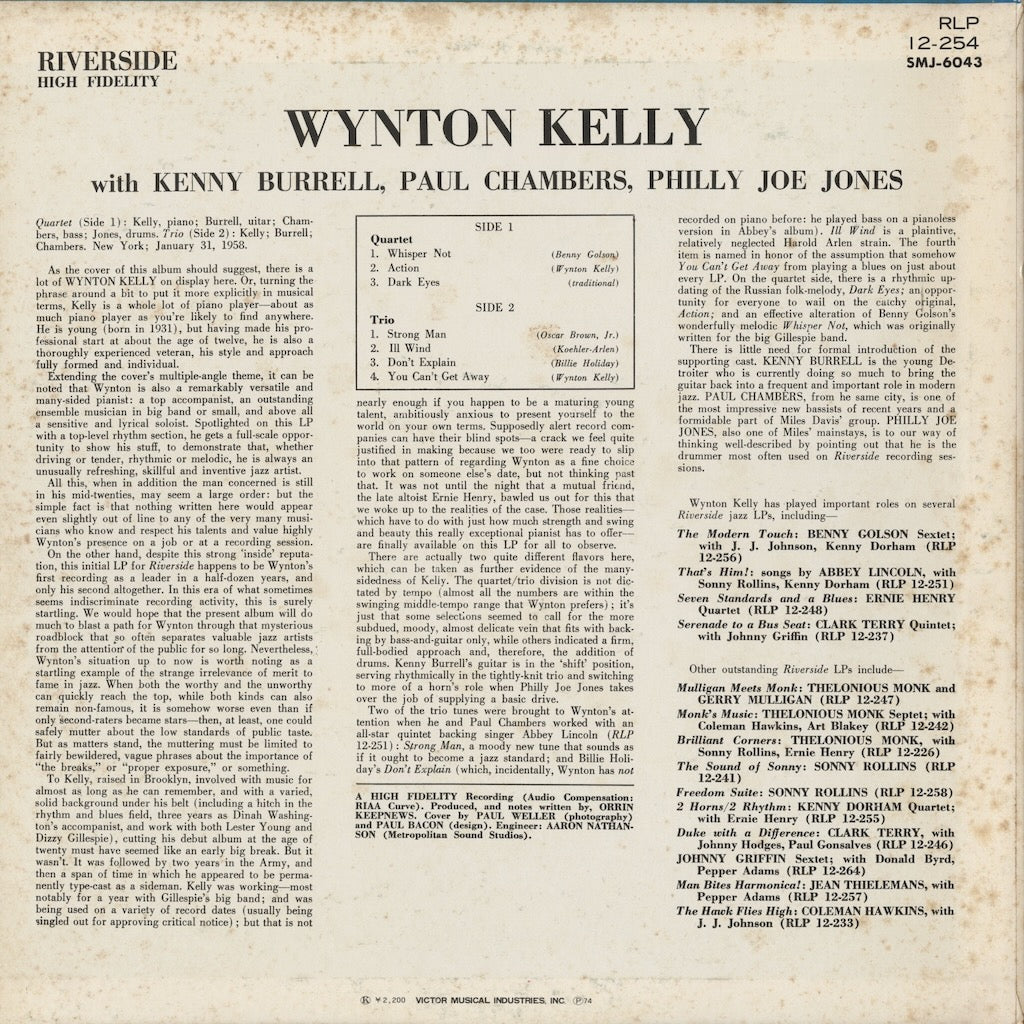 Wynton Kelly / ウィントン・ケリー / Whisper Not (SMJ-6043M)