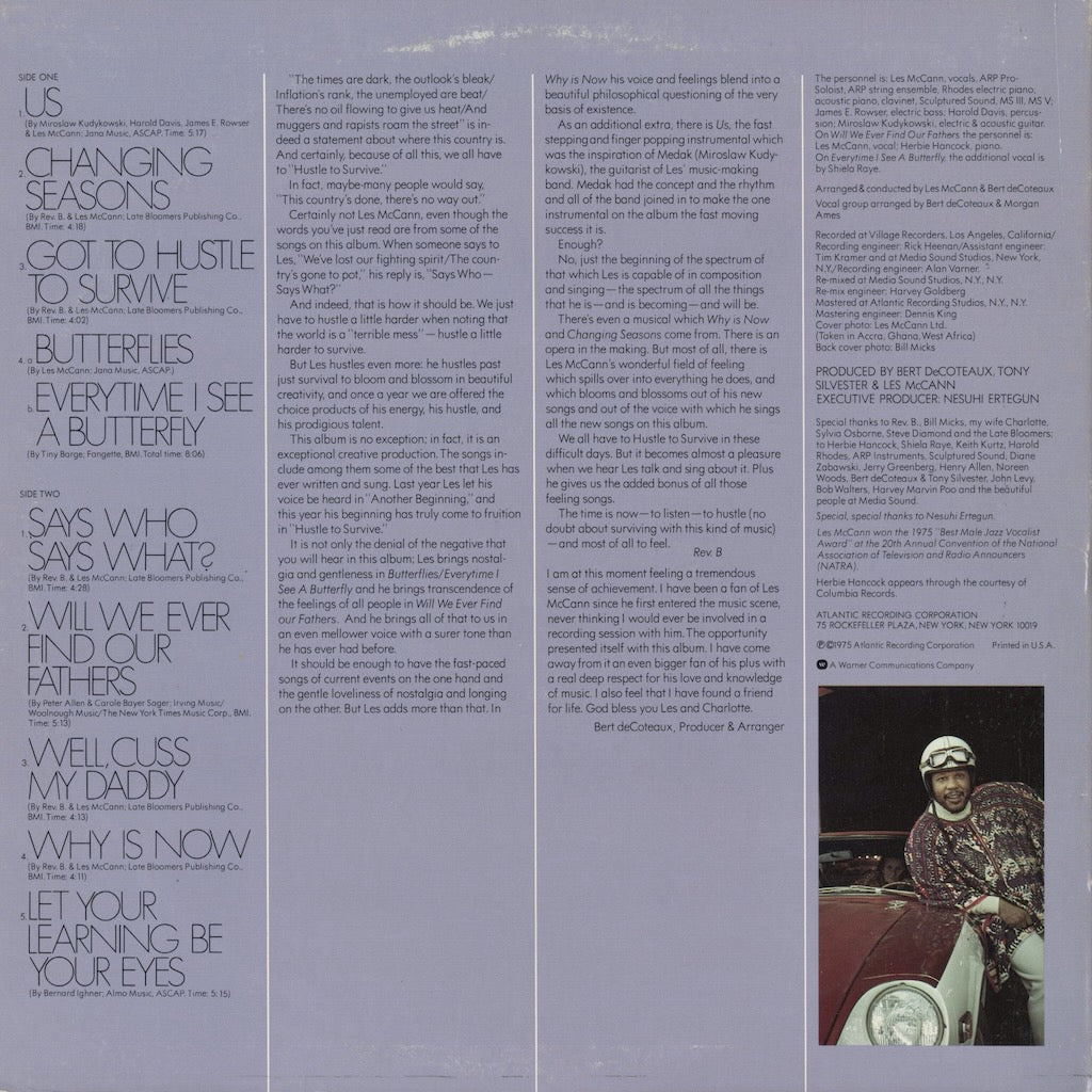Les McCann – Hustle To Survive (SD 1679) LP 1975 US Atlantic | 中古LP