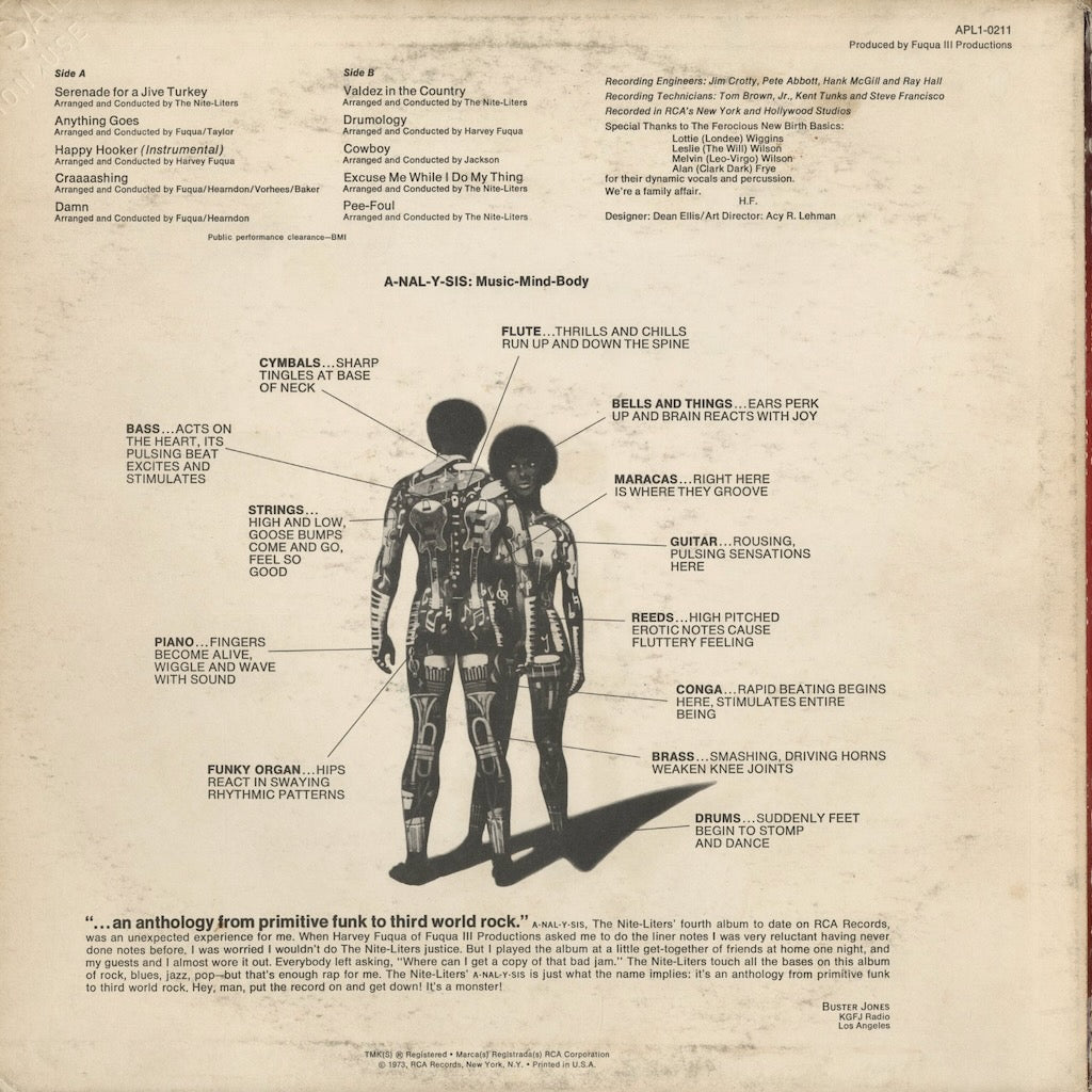 The Nite-Liters - A-Nal-Y-Sis (APL1-0211) 1973 US RCA｜中古LP