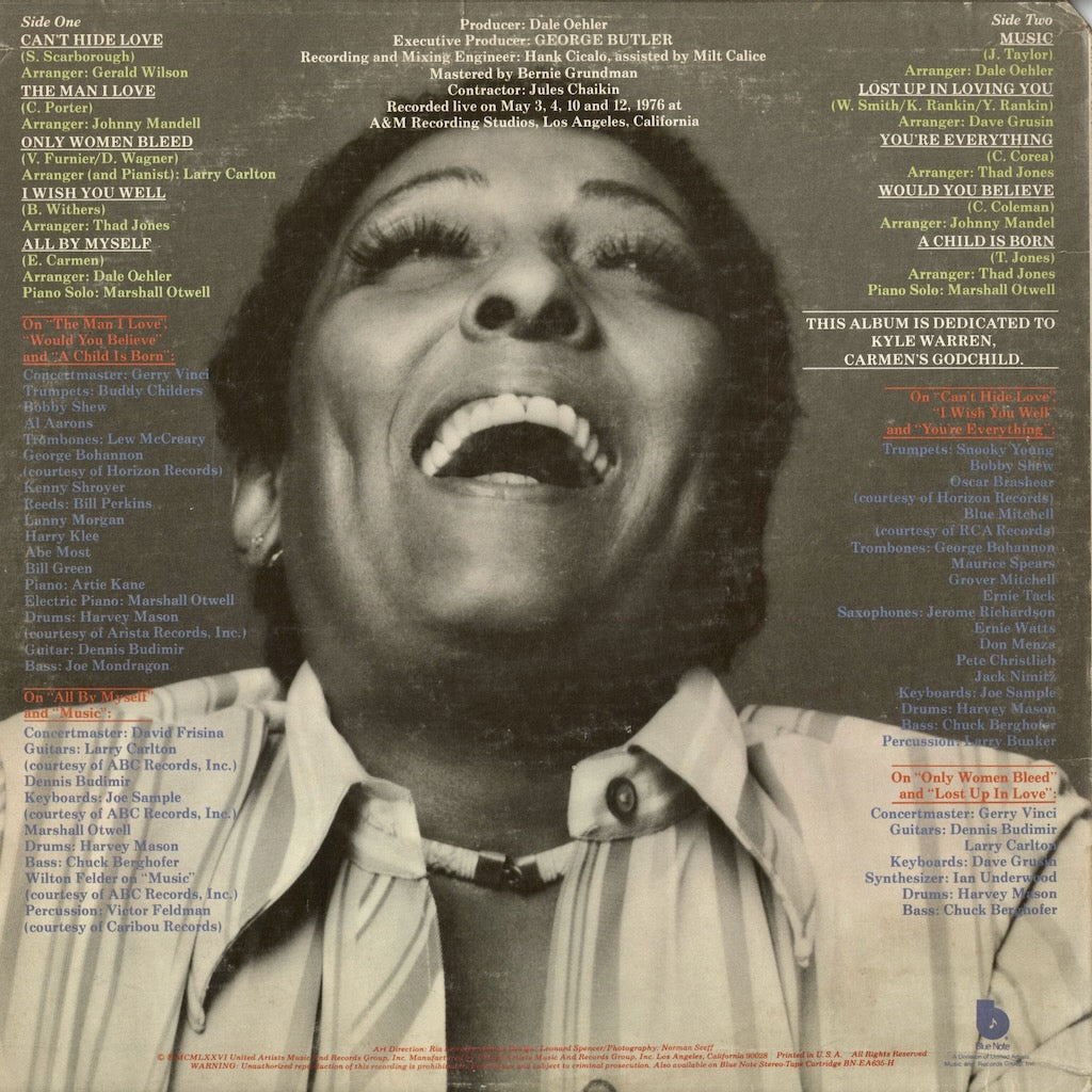 Carmen McRae - Can't Hide Love (BN-LA635-G) LP 1976 US Blue Note｜中古LP