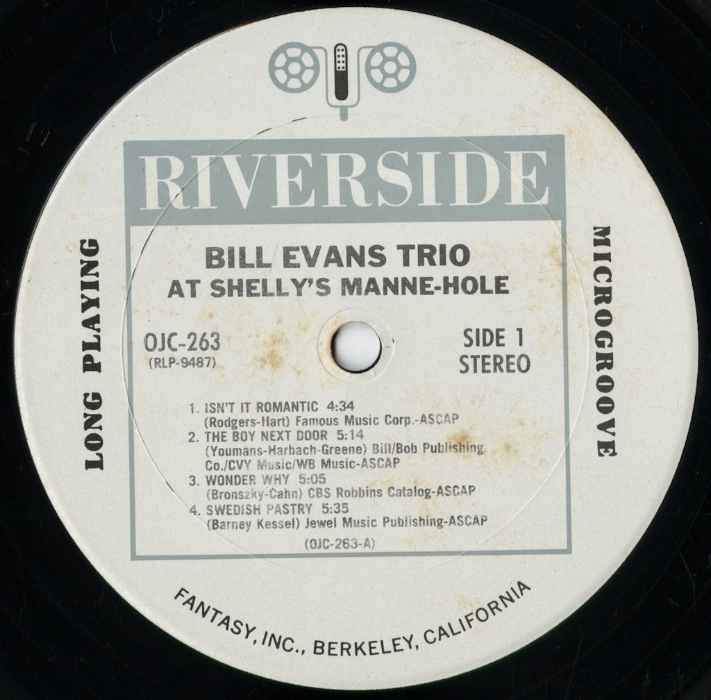 Bill Evans Trio - At Shelly's Manne-Hole, Hollywood, California (OJC-263) 1986 US Original Jazz Classics｜中古LP