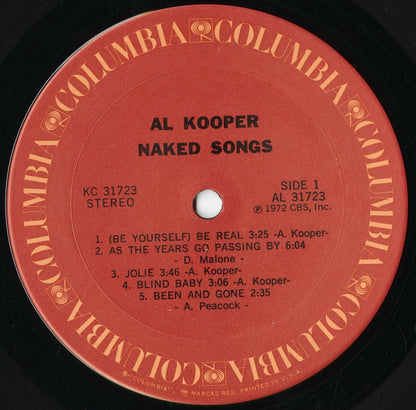 Al Kooper - Naked Songs (KC 31723) 1972 US Columbia｜中古LP