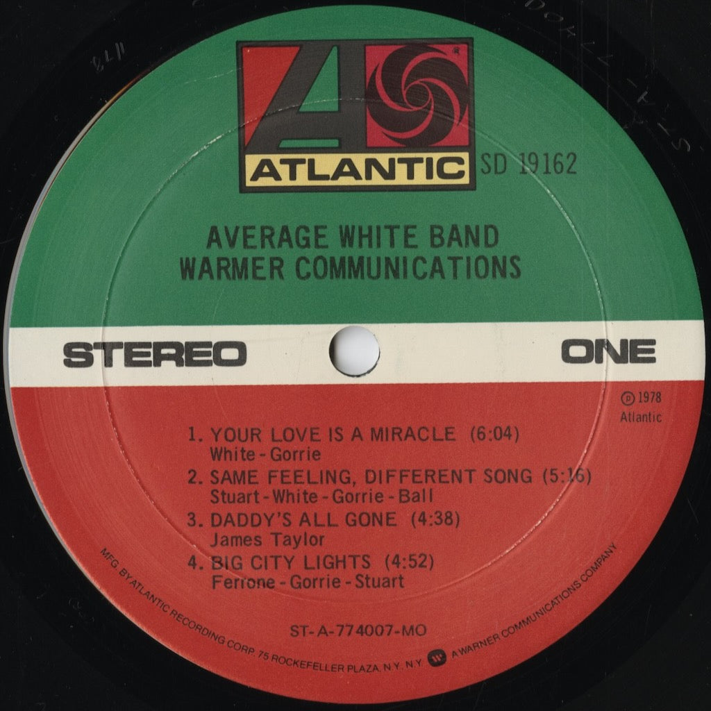 Average White Band Warmer Communications LP 中古レコード