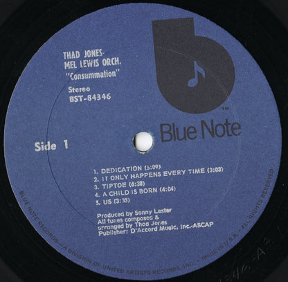 Thad Jones, Mel Lewis – Consummation (BST 84346) LP 1973 US Blue Note｜中古LP