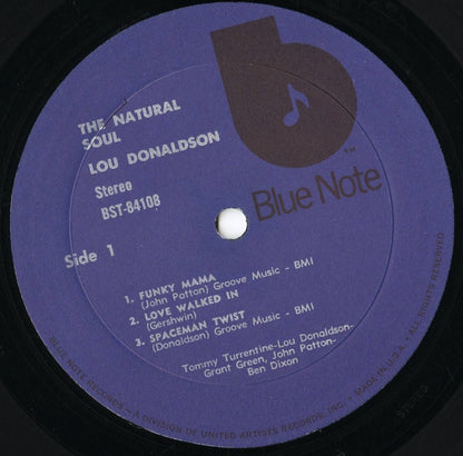 Lou Donaldson / ルー・ドナルドソン / The Natural Soul (BST 84108) 1973 US Blue Note UA Blue Lbl.