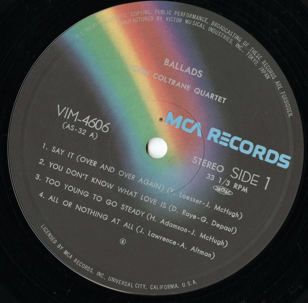 John Coltrane - Ballads (VIM-4606) LP 1980 JPN Impulse｜中古LP