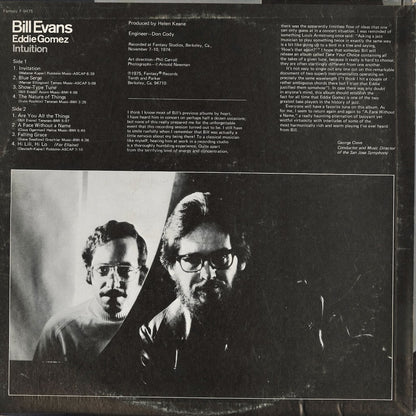 Bill Evans - Intuition (F-9475) LP 1975 US Fantasy｜中古LP