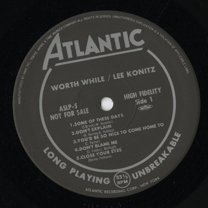 Lee Konitz / リー・コニッツ / Worth While Konitz (ASLP-5)