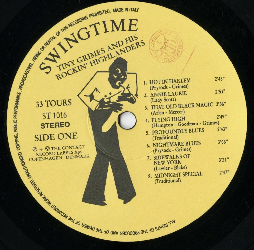Tiny Grimes And His Rockin' Highlanders - Rock The House (ST 1016) LP 1987 Italy Swingtime｜中古LP