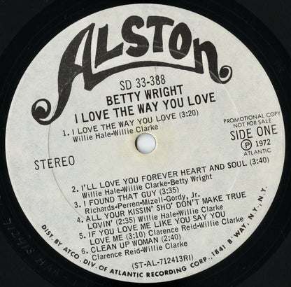 Betty Wright / ベティ・ライト / I Love The Way You Love (SD 33-388)
