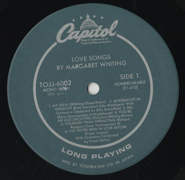 未使用 Margaret Whiting / レコード　オリジナル盤 Margaret Whiting / マーガレット・ホワイティング / Love Songs (TOJJ