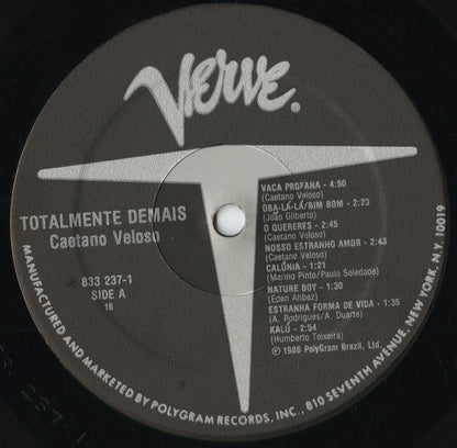 Caetano Veloso - Totalmente Demais (833 237-1) 1987 US Verve｜中古LP
