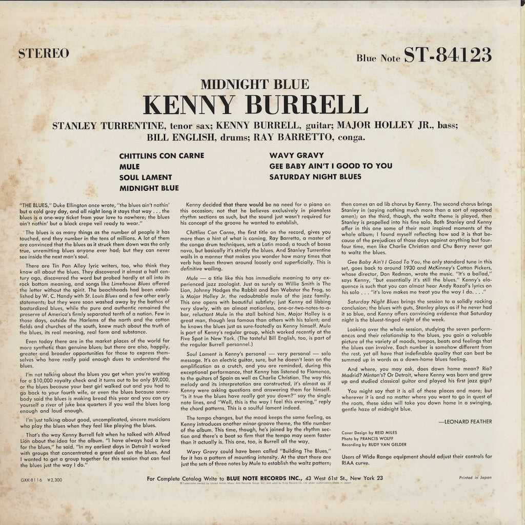Kenny Burrell / ケニー・バレル / Midnight Blue (GXK 8116)