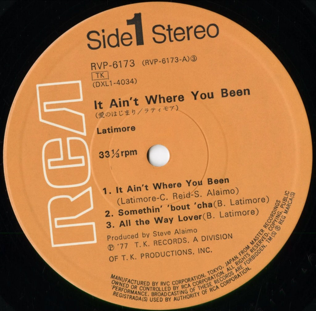 Latimore - It Ain't Where You Been (RVP-6173) 1977 JPN RCA｜中古LP