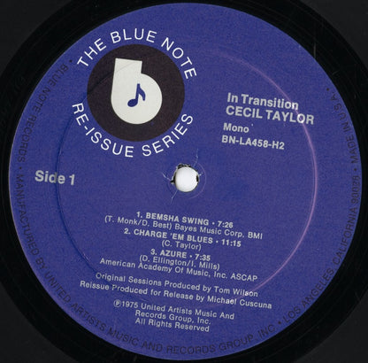 Cecil Taylor / セシル・テイラー / In Transition(BN-LA458-H2)