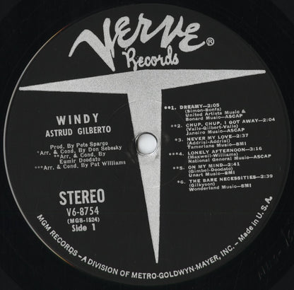 Astrud Gilberto - Windy (V6-8754) 1968 US Verve｜中古LP