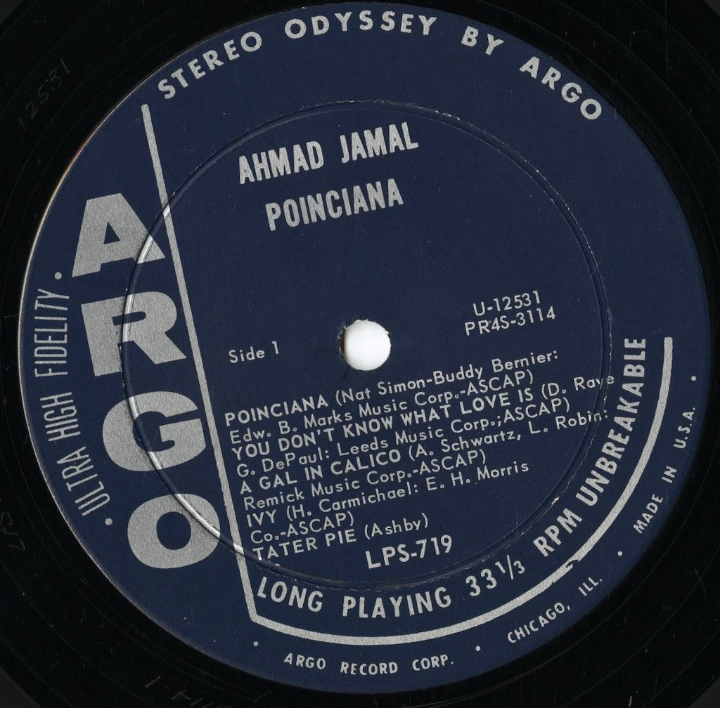 Ahmad Jamal – Poinciana (LPS-719) LP 1963 US Cadet｜中古LP