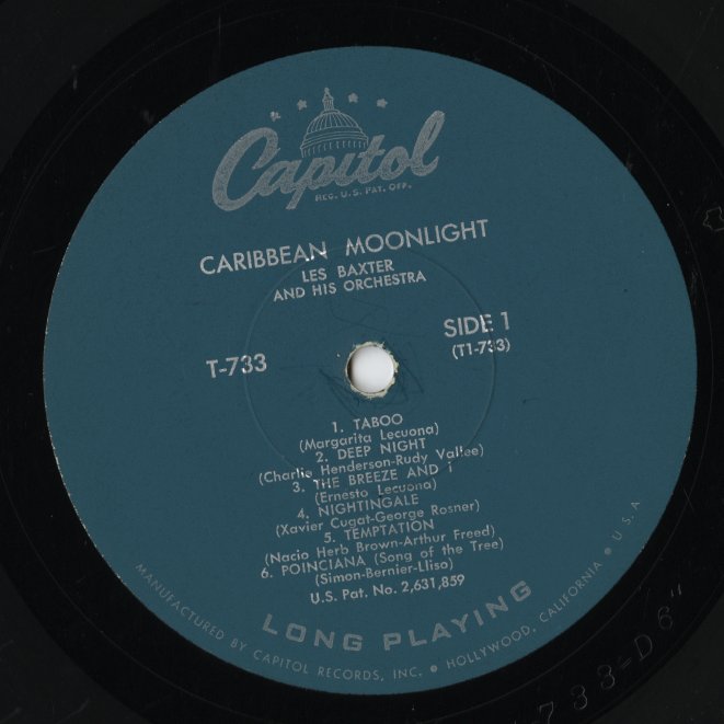 Les Baxter - Caribbean Moonlight (T733) LP 1956 US Capitol｜中古LP