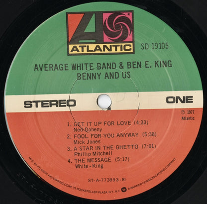Average White Band & Ben E. King - Benny And Us (SD 19105) LP 1977 US Atlantic｜中古LP