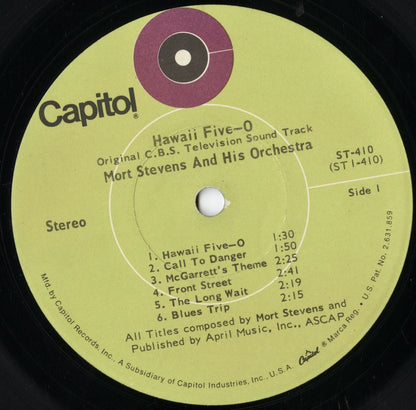 Mort Stevens And His Orchestra - Hawaii Five-O (O.S.T.) (ST-410) LP 1969 US Capitol｜中古LP