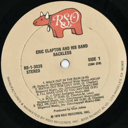 Eric Clapton / エリック・クラプトン / Backless (RS-1-3039)