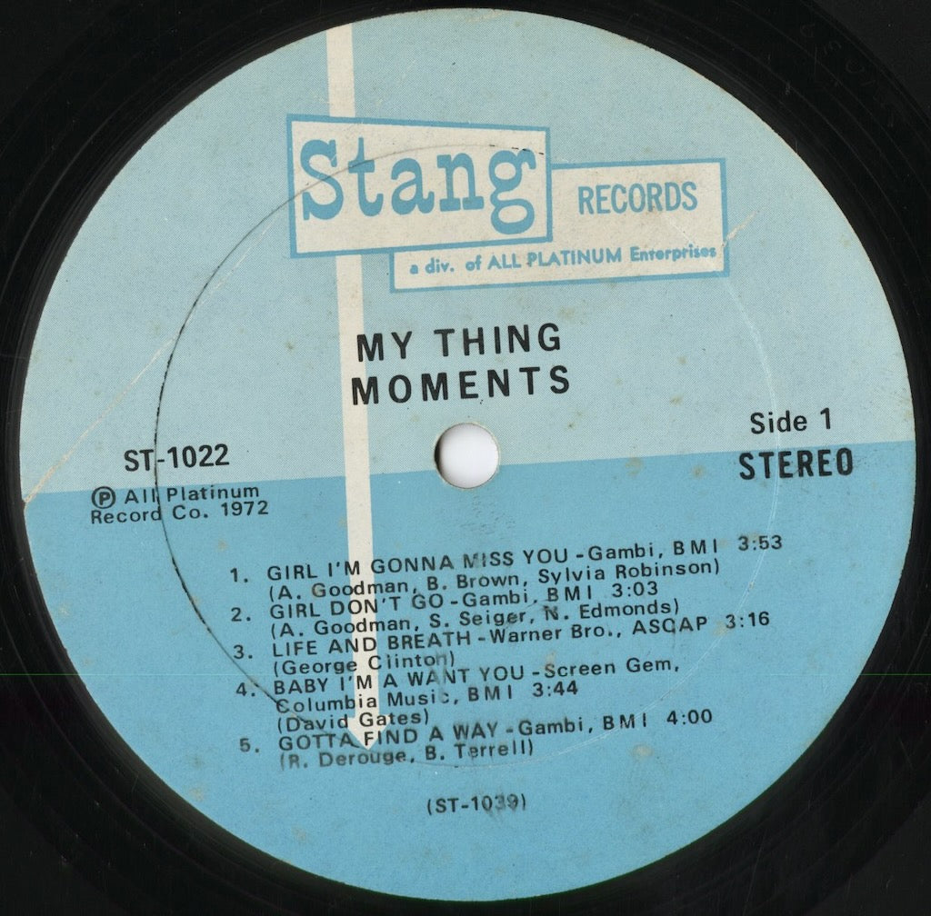 The Moments - My Thing (ST-1022) 1972 US Stang｜中古LP