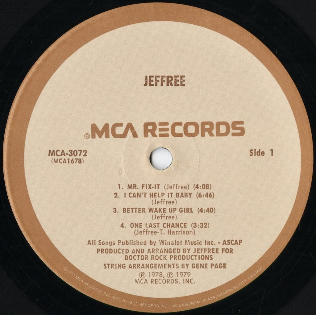 Jeffree - Jeffree (MCA 20638) 1979 US MCA｜中古LP