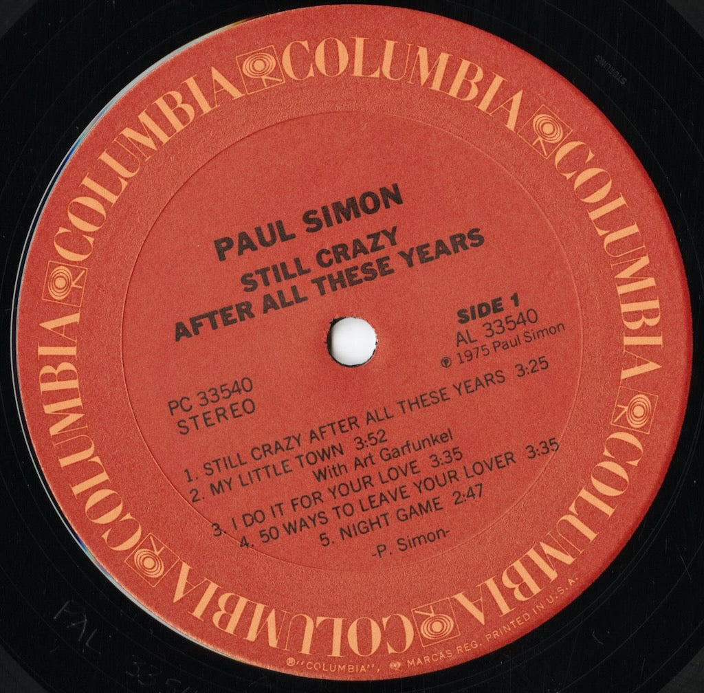 Paul Simon - Still Crazy After All These Years (PC 33540) LP 1975 US Columbia｜中古LP