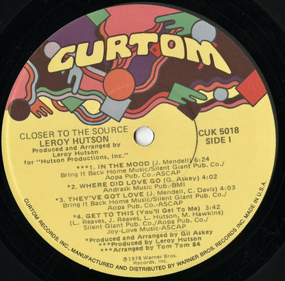 Leroy Hutson - Closer To The Source (CUK 5018) LP 1978 US Curtom｜中古LP