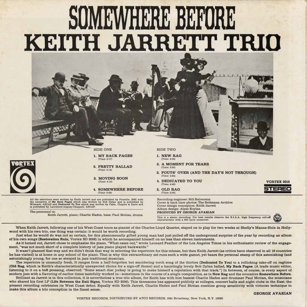 Keith Jarrett / キース・ジャレット / Somewhere Before (P-7529A) JPN 1976 Pressing