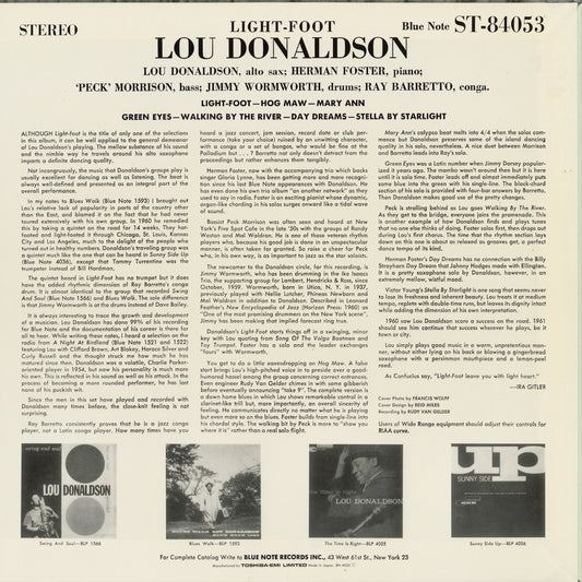 Lou Donaldson - Light-Foot (BN 4053) 1990 JPN Blue Note / 東芝EMI｜中古LP