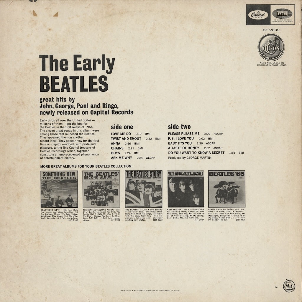 The Beatles / ビートルズ / The Early Beatles (ST 2309) US盤