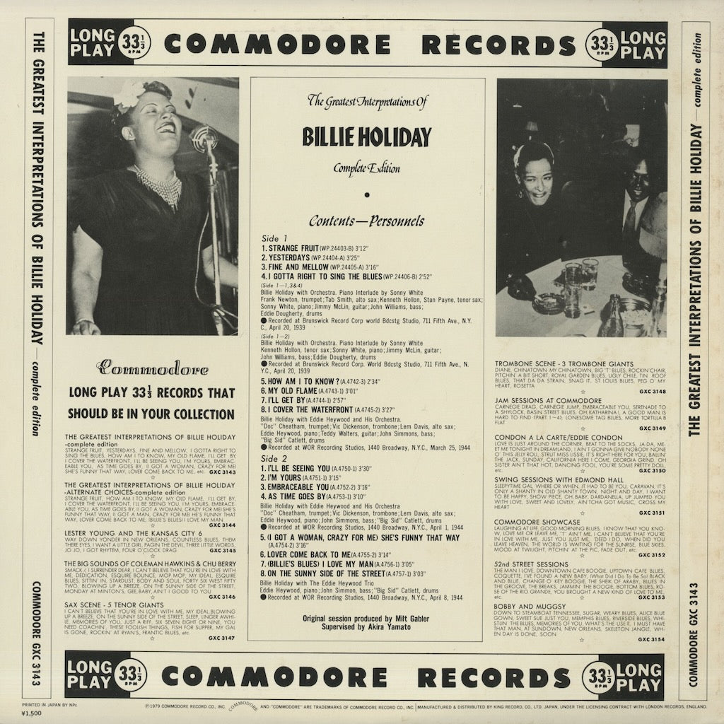 Billie Holiday / ビリー・ホリデイ / The Greatest Interpretations
