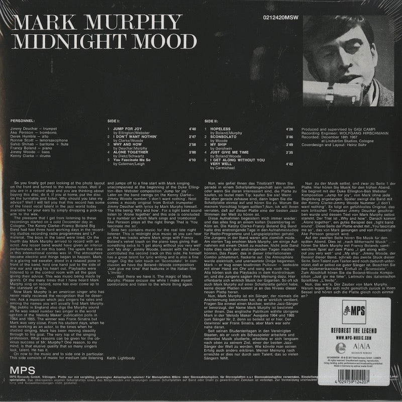 Mark Murphy / マーク・マーフィ / Midnight Mood (180g) – VOXMUSIC 