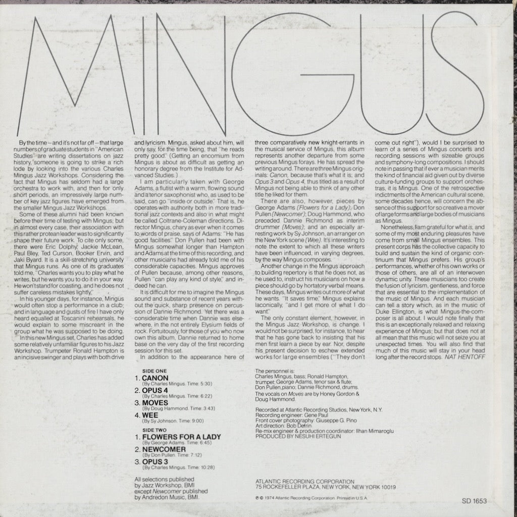 Charles Mingus / チャールズ・ミンガス / Mingus Moves (SD 1653)