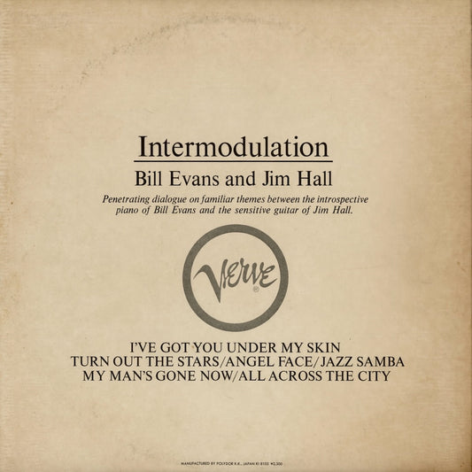 Bill Evans - Jim Hall - Intermodulation (23MJ 3035) LP 1981 JPN Verve - Polydor｜中古LP